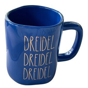 Rae Dunn Hanukkah Inspired Coffee Mug (Dreidel) Blue Gold NWOT